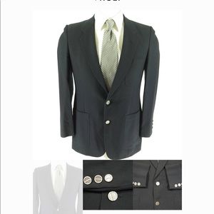 Vintage 80’s Christian Dior Single Breasted Navy Blue Suit Jacket